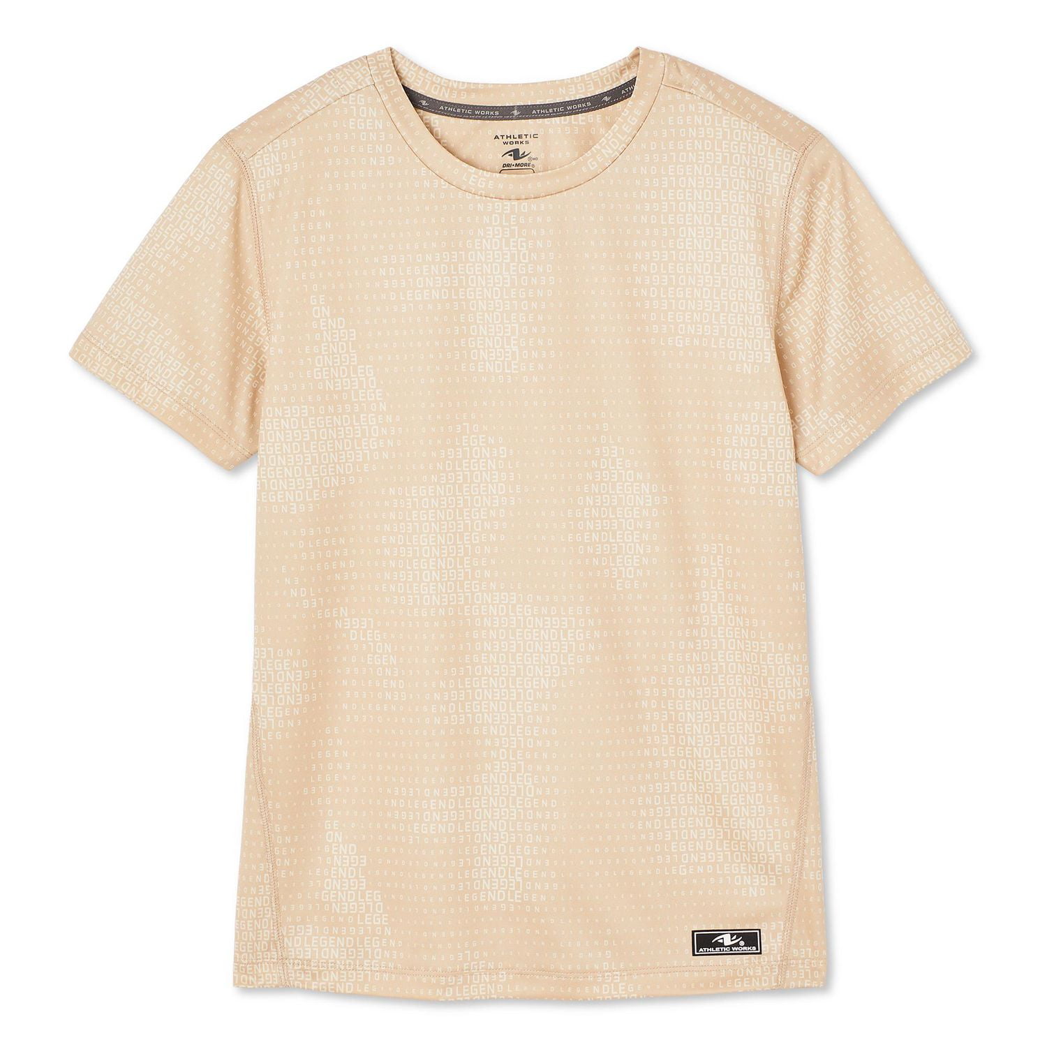 Athletic Works Boys' Short Sleeve Tech Tee, Sizes XS-XL