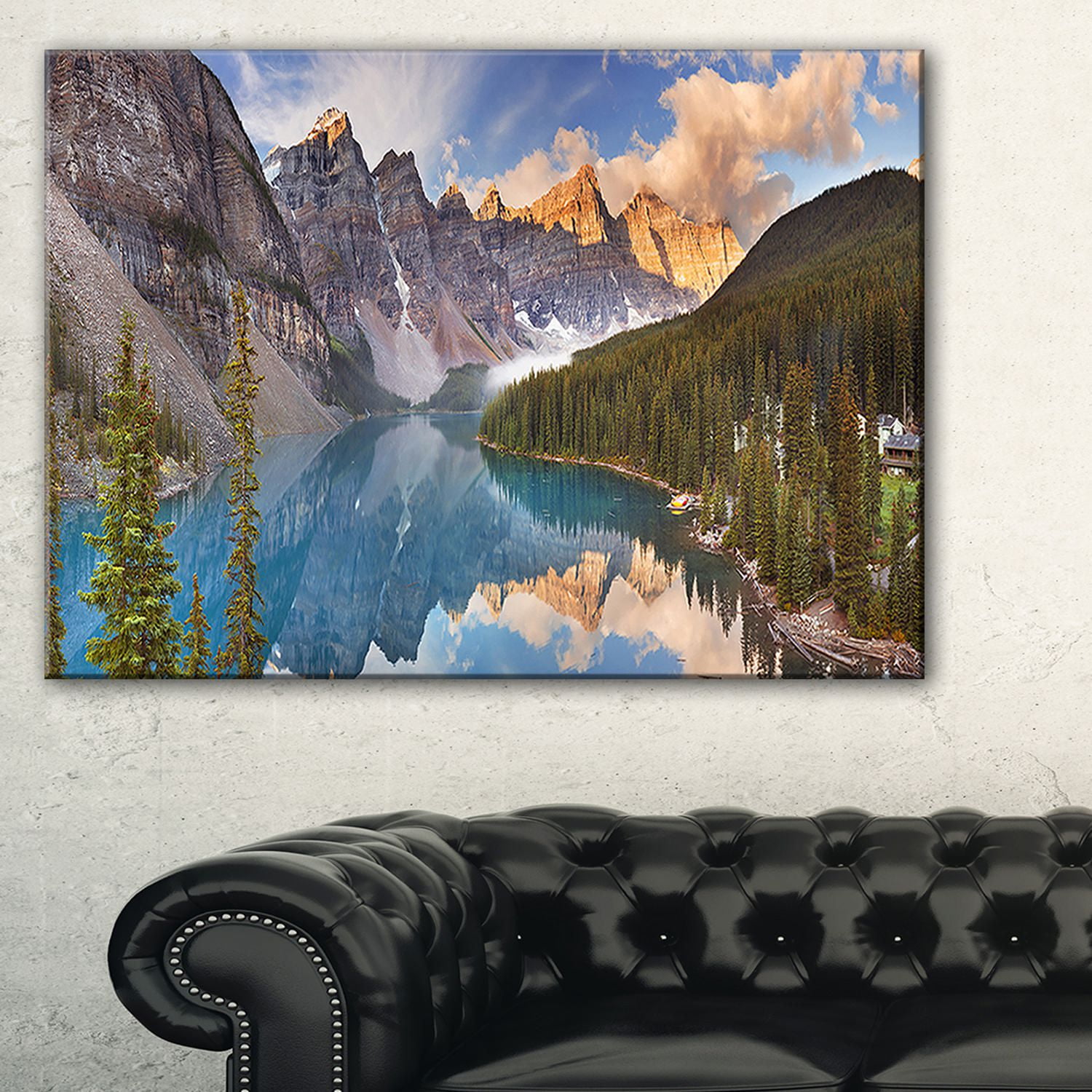 Design Art Moraine Lake in Banff Park Canada Landscape Art Canvas Print