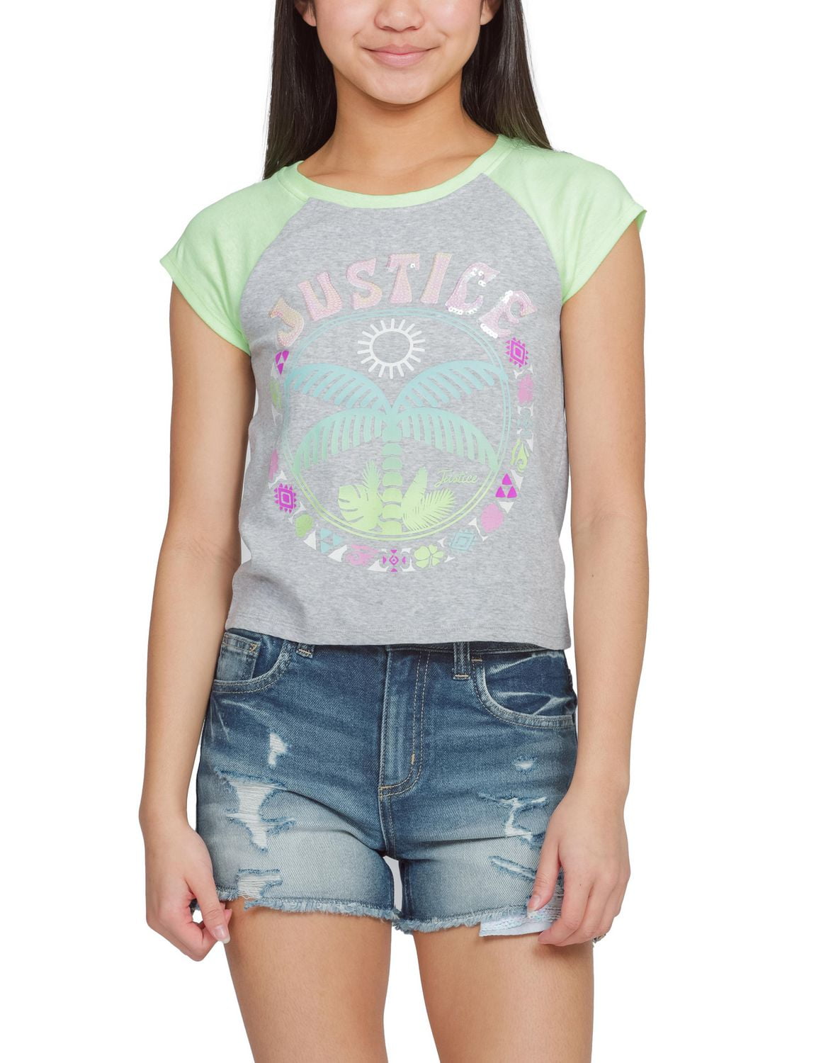 Jusice Girls Palm Block Graphic Fashion Tank