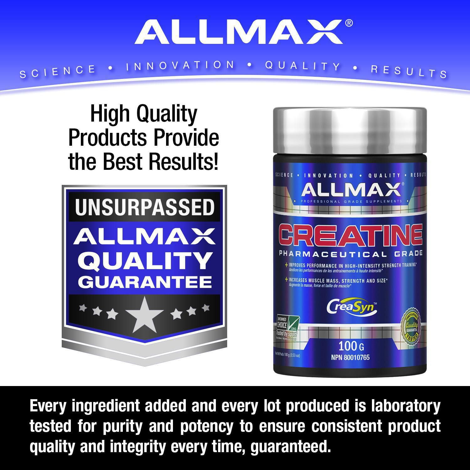 Allmax Creatine Supplements, 100 g