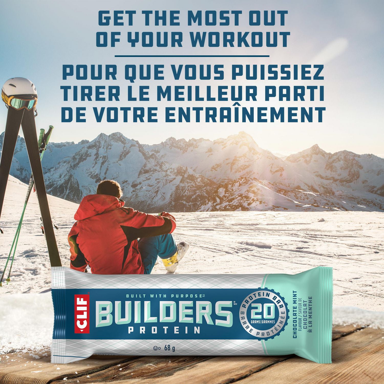 CLIF BUILDERS Mini Protein Bars, Chocolate Mint Flavour, 10g of Protein, Prepared in Canada, Gluten Free, No Artificial Sweeteners, (Pack of 10), 340 g