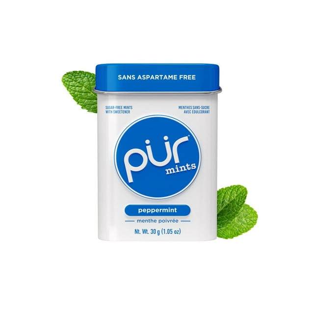 PUR Mints, Aspartame Free, Sugar Free & Made with Xylitol, Peppermint Mints