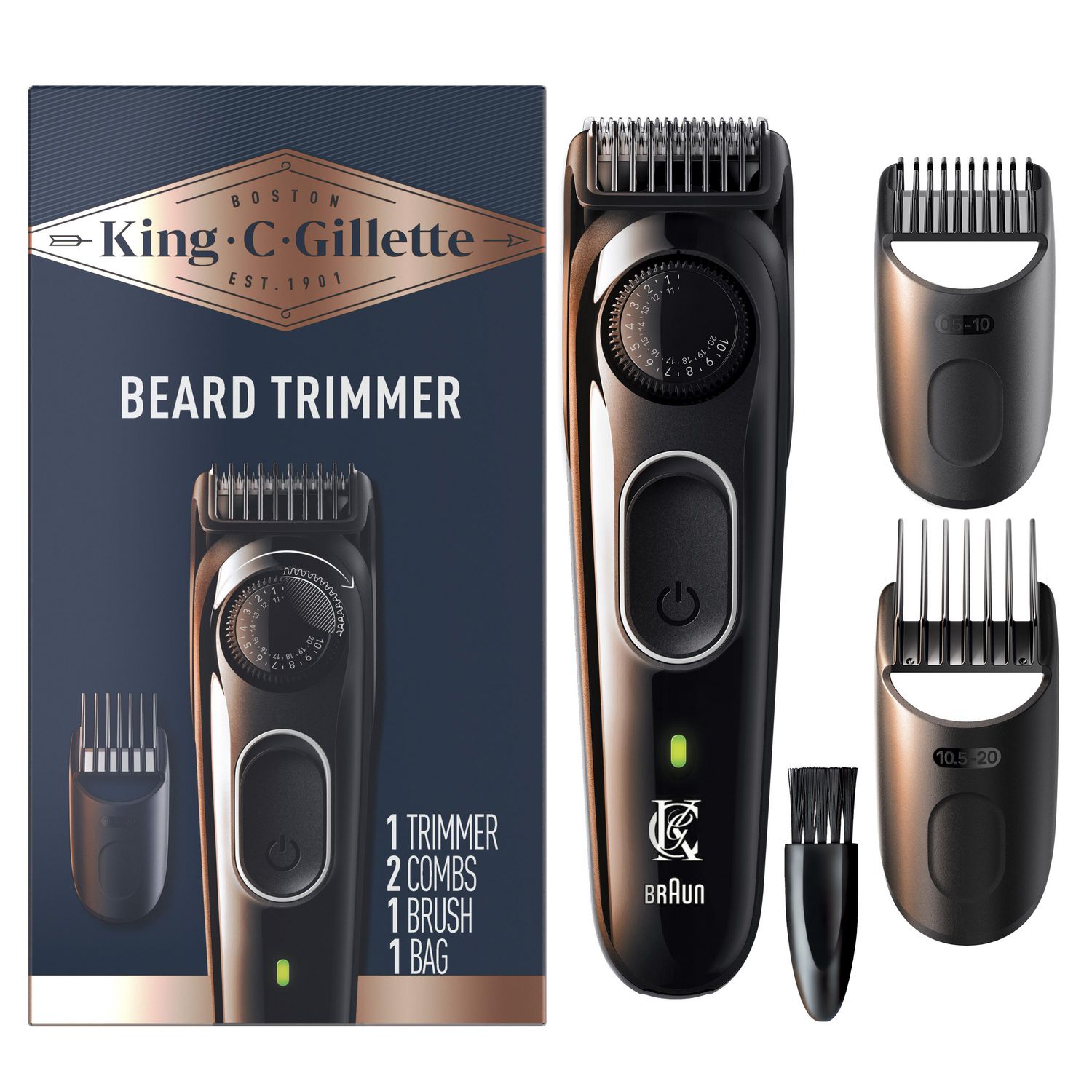 King C. Gillette Cordless Men's Beard Trimmer Shave Kit, 1 Kit