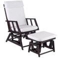thumbnail image 1 of Chaise berceuse et ottoman - espresso/blanc, 1 of 1