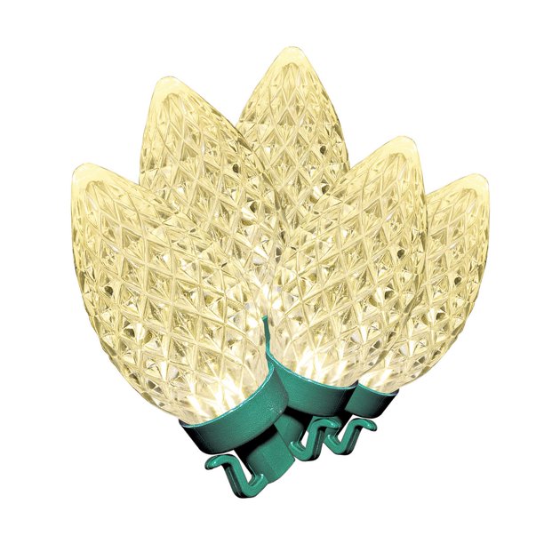 Holiday Time 100Count Warm White LED DiamondCut C9 Christmas Lights