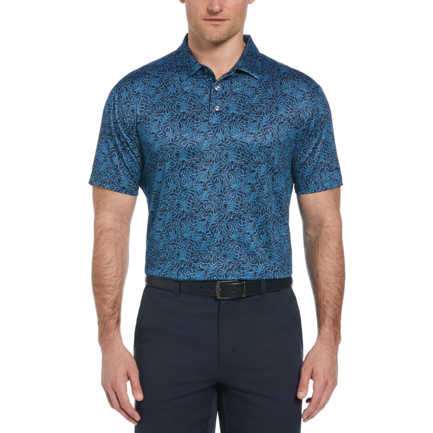 Ben Hogan Polo de golf à imprimé feuillage brillant pour hommes