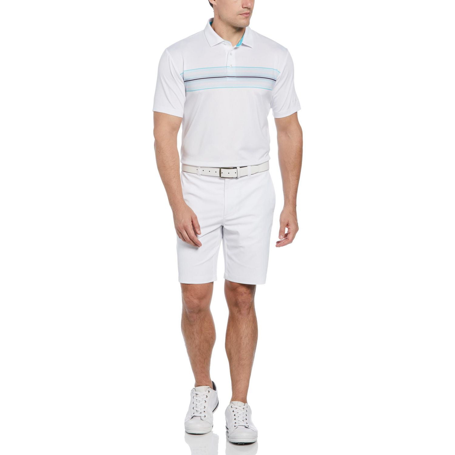 Ben Hogan Polo de golf multicolore à imprimé sur la poitrine pour hommes