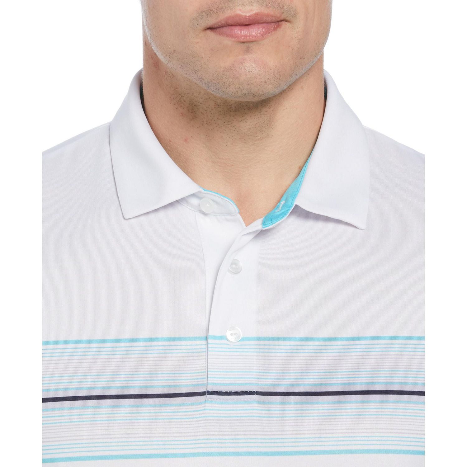 Ben Hogan Polo de golf multicolore à imprimé sur la poitrine pour hommes