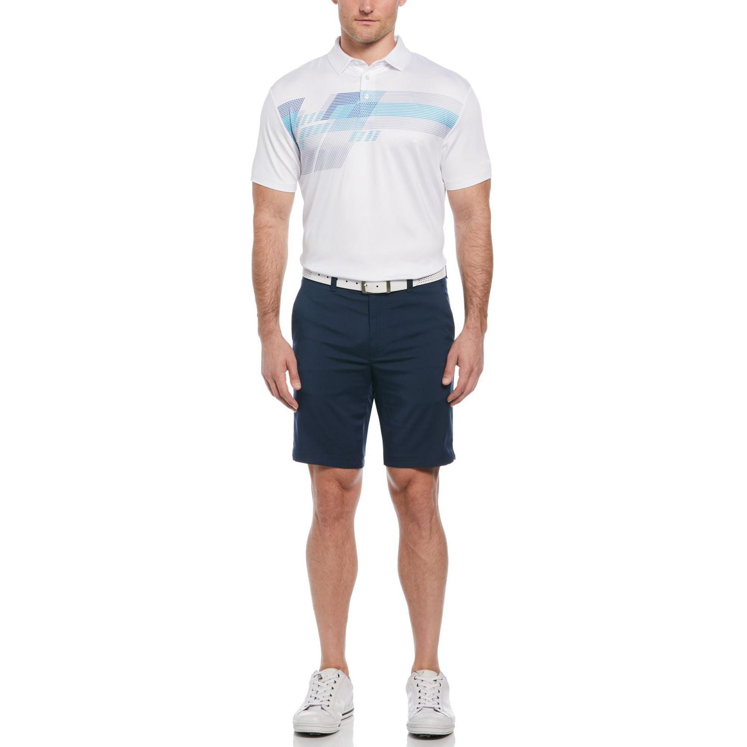 Ben Hogan Men s Modular Geometric Chest Print Golf Polo Shirt Walmart