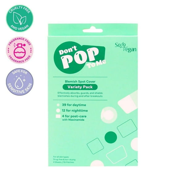 SoloVegan Don't Pop To Me Couverture anti-imperfections, 55ct Patchs SoloVegan Don't Pop To Me