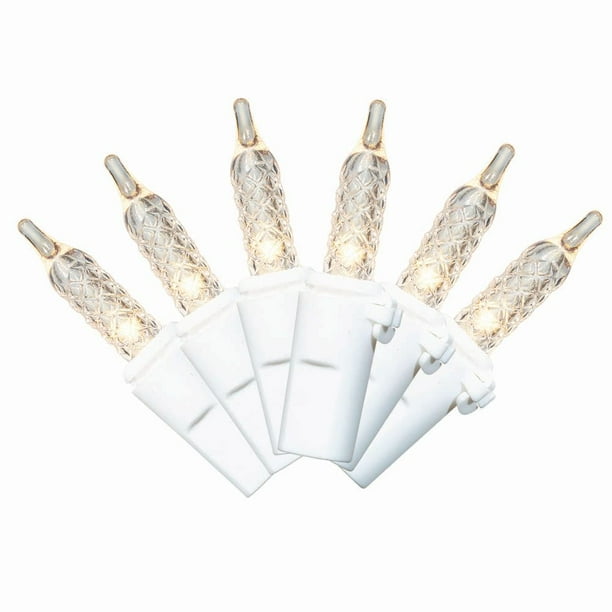 Holiday Time 100Count Warm White LED M5 Christmas Lights, with White