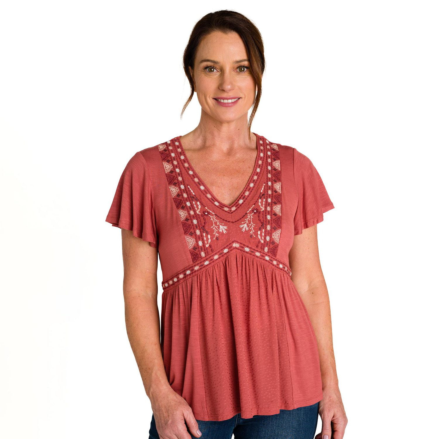 IVY Chemisiere En Maille Brodee A Tissee