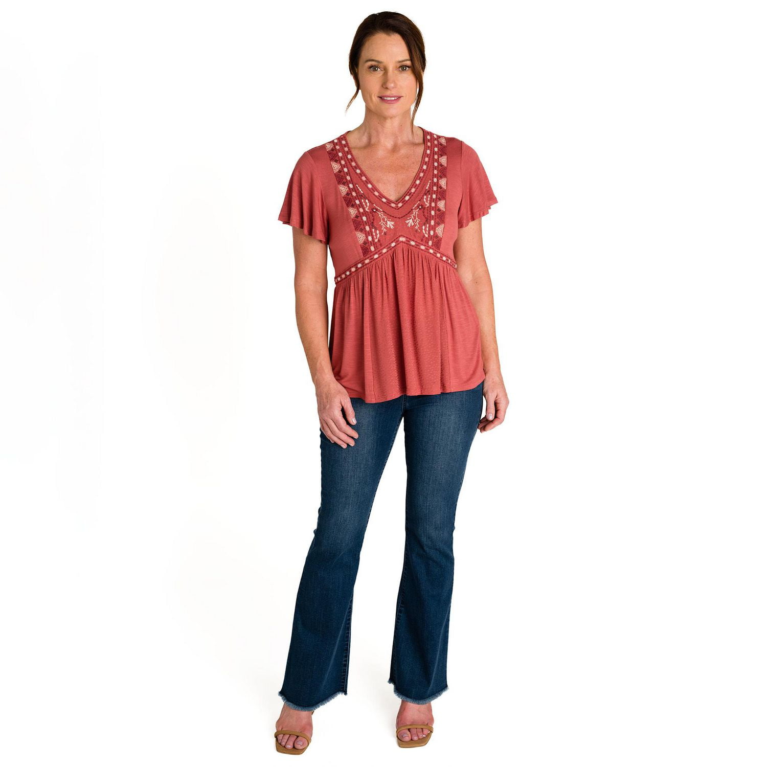 IVY Chemisiere En Maille Brodee A Tissee