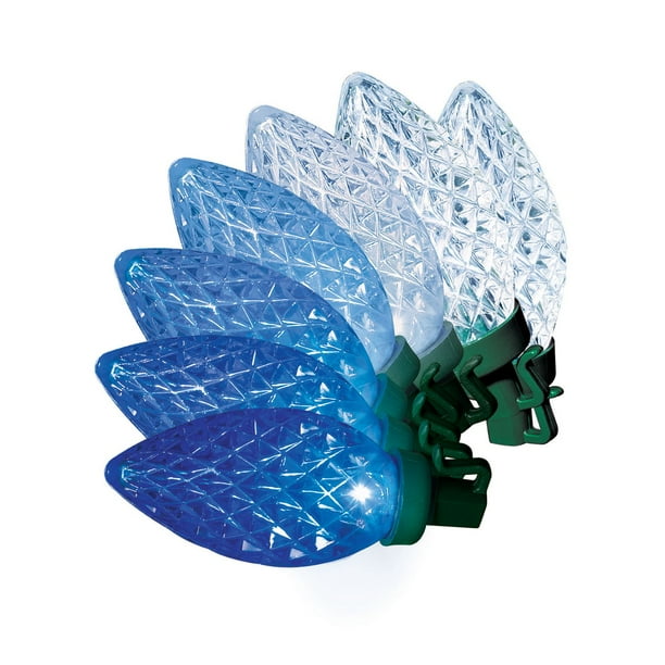 Holiday Time 70Count LED DiamondCut C9 String Christmas Lights, Blue