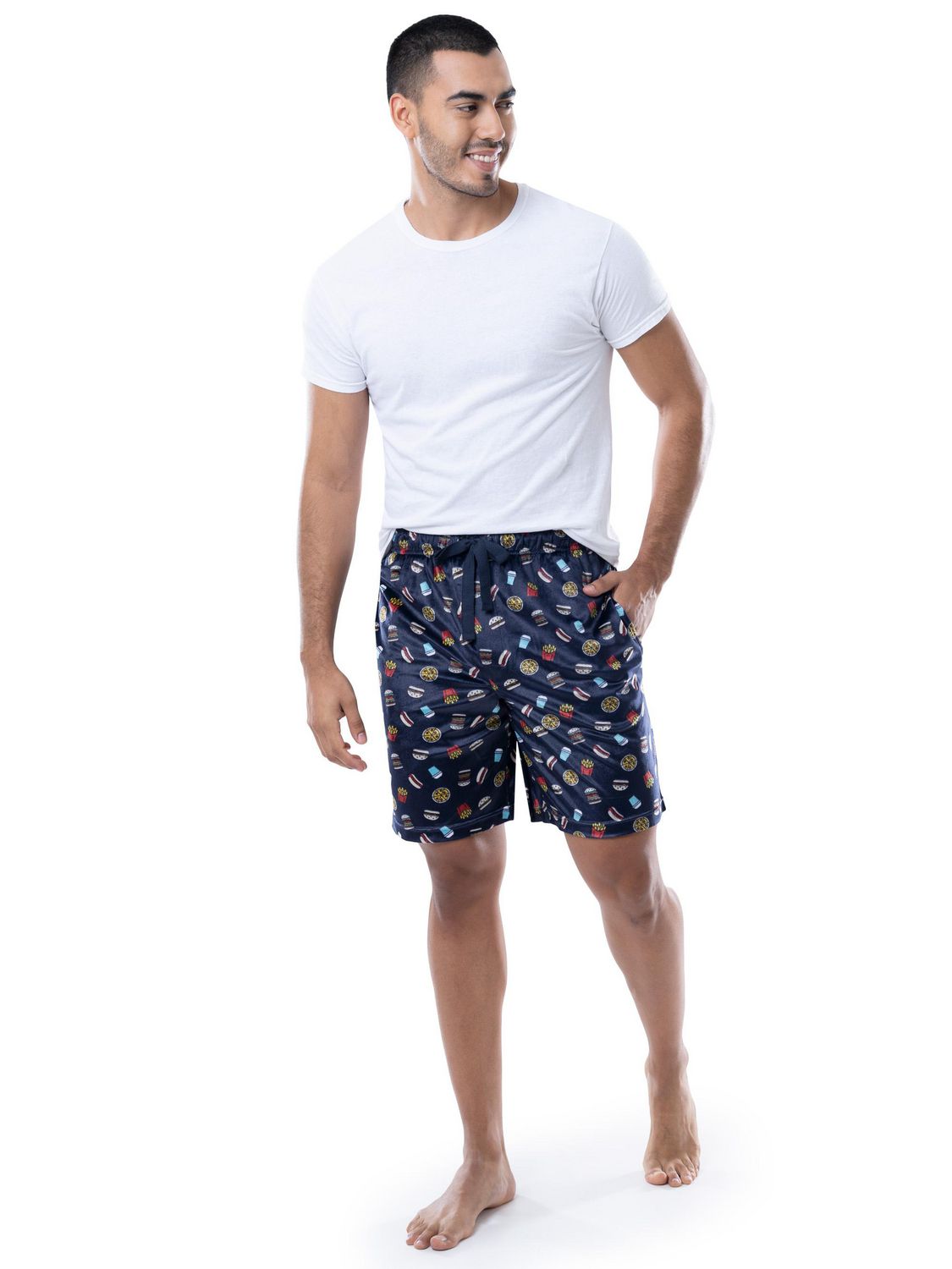 IZOD Men's Lite Touch Fleece Sleep and Lounge Pajama Pant Fast Food Print 