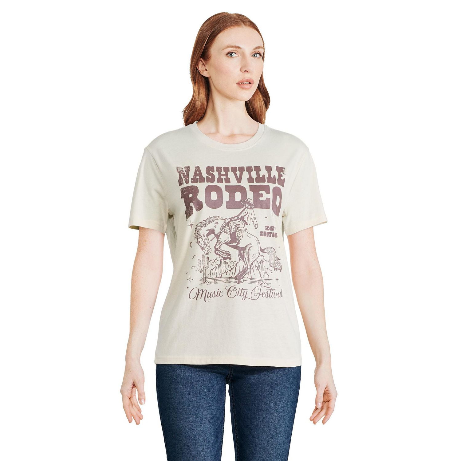 T-shirt Nashville The Pink Closet pour femmes Tailles TP–TG