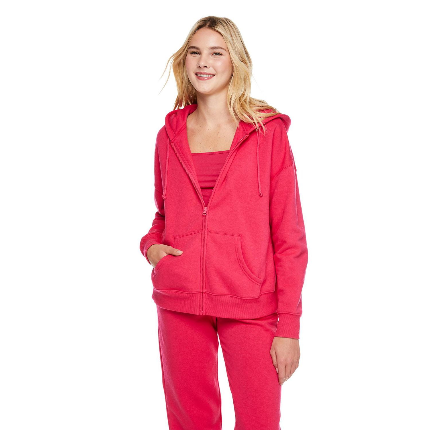 No Boundaries Women's Oversized Zip-Up Hoodie