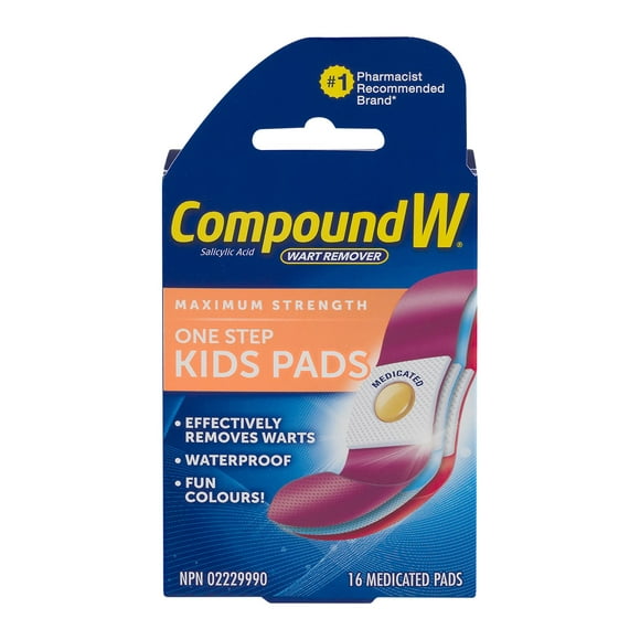Compound W Maximum Strength One Step Kids Pads, 16 Medicated pads