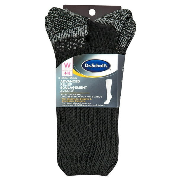 Dr. Scholl's - Advanced Relief 2 Pack Wide Top Crew Sock, 2 Pack Wide ...