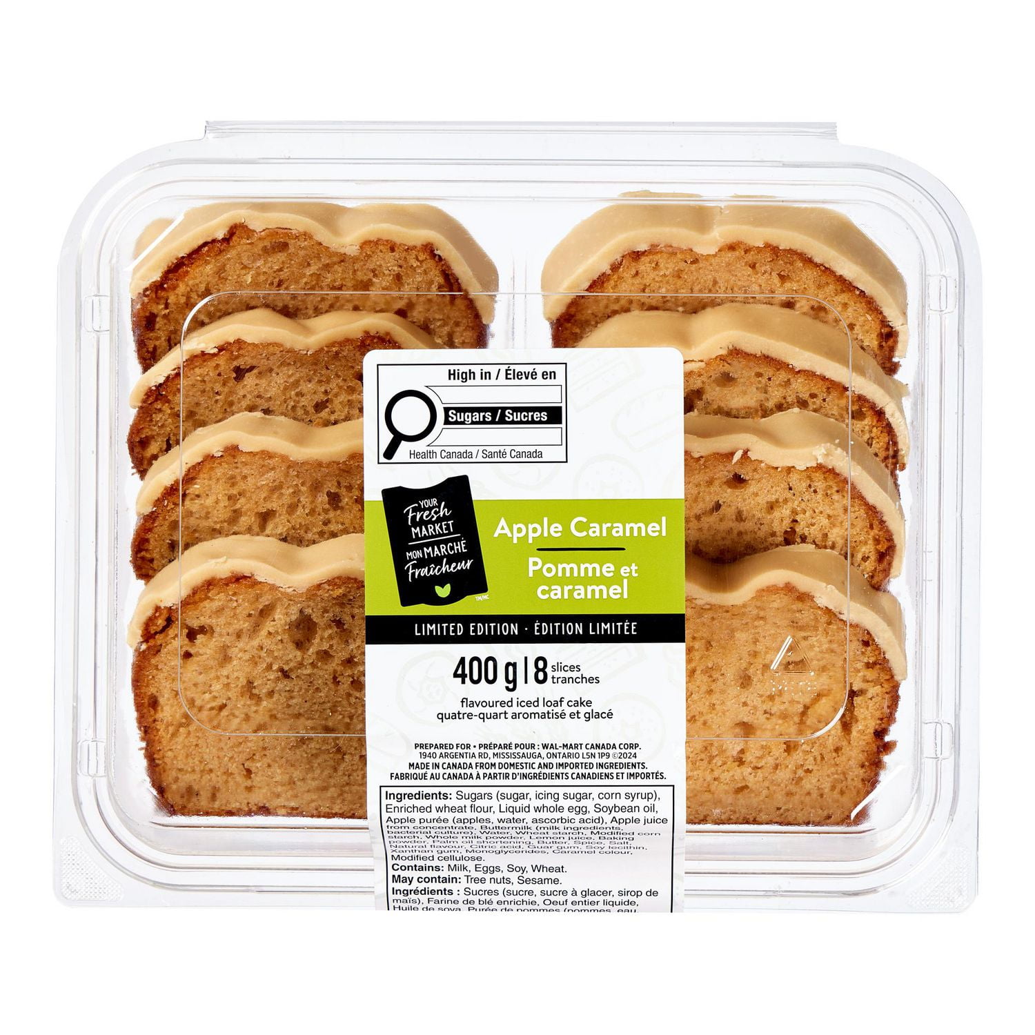 Your Fresh Market Apple Caramel Flavoured Iced Loaf Cake, 8 slices, 400 g total