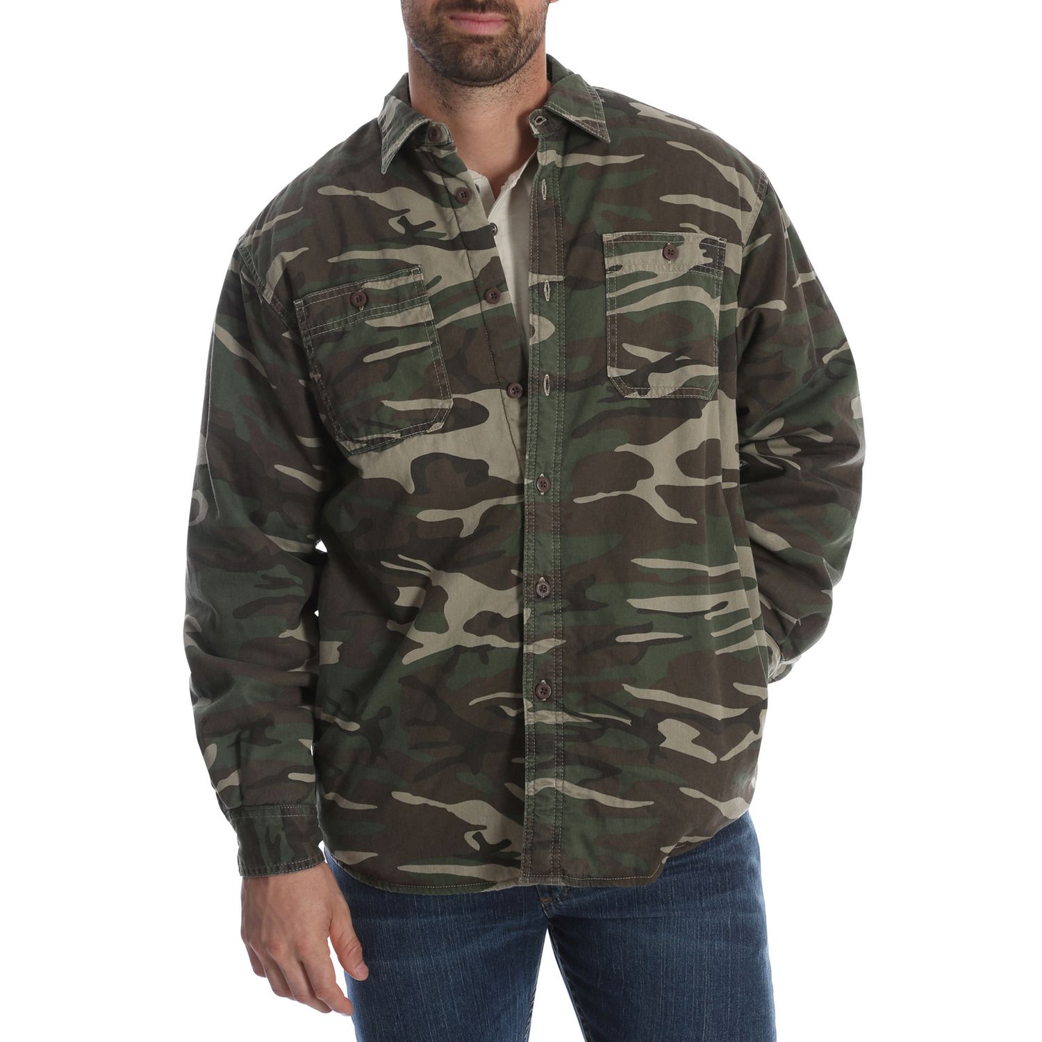 Men's Camouflage-Print Flight Shirt Jacket