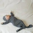 thumbnail image 3 of Juddlies Cottage Collection Baby Newborn Organic Cotton Knotted Nightgown with Foldover Mitts, 3 of 4