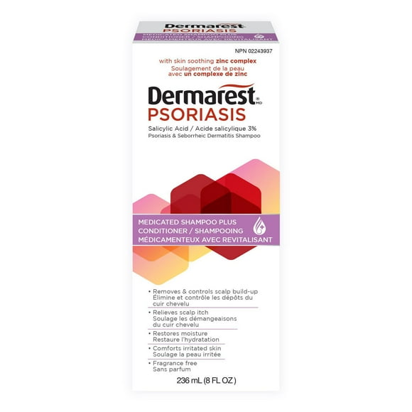 Dermarest Psoriasis Shampooing Médicamenteux avec revitalisant 236 ml
