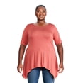 thumbnail image 1 of George Plus Women's Sharkbite Hem Tee, 1 of 6