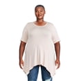 thumbnail image 1 of George Plus Women's Sharkbite Hem Tee, 1 of 6
