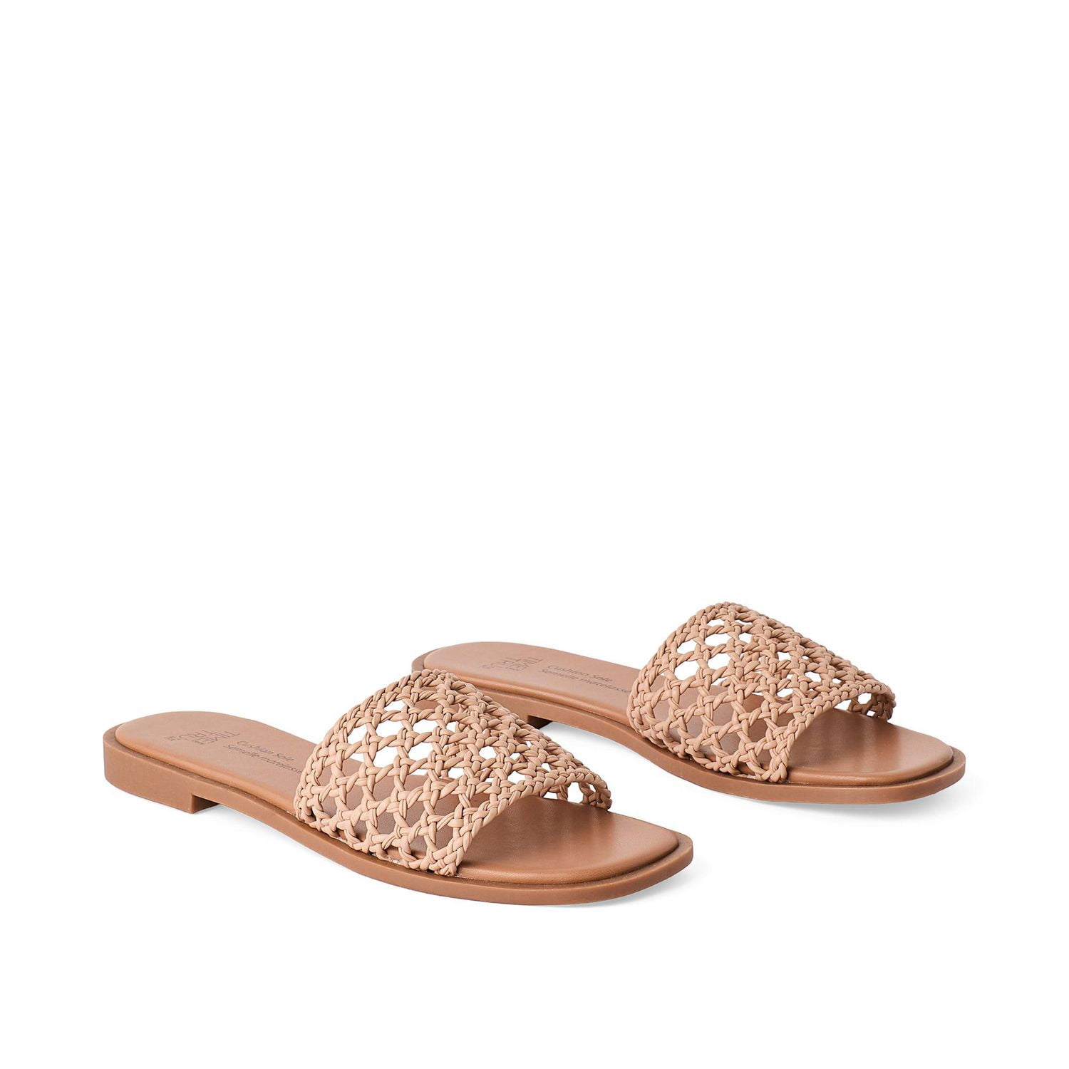 Sandales plates tissées Time and Tru pour femmes