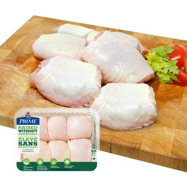 Hauts de cuisse de poulet avec os - Élevé sans antibiotiques Prime 6-8 Cuisses