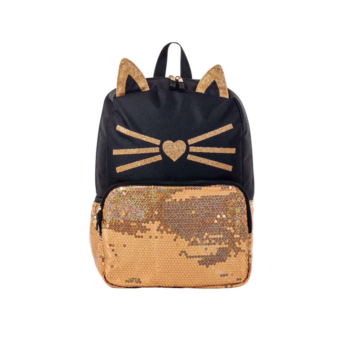 Black and 2025 gold school backpack