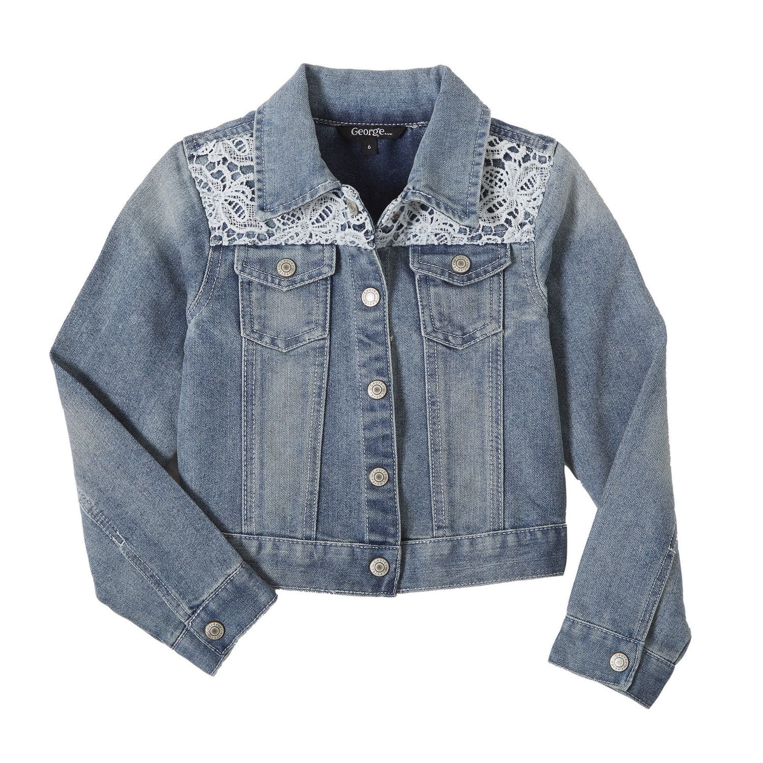 Girls' Lace Trimmed Jean Jacket Walmart Canada