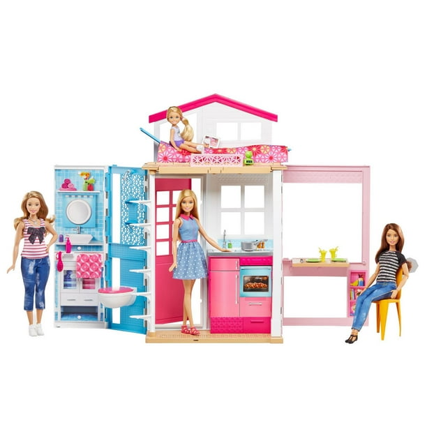 Barbie – Maison à 2 étages et poupée 
