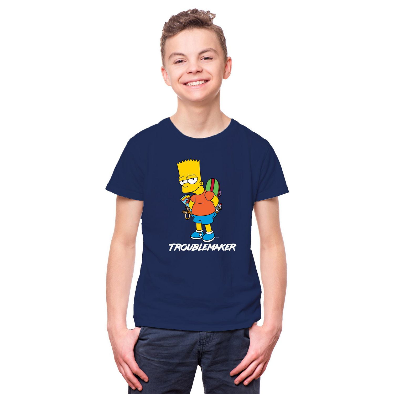 T-shirt à manches courtes Bart Trouble The Simpsons pour garçon