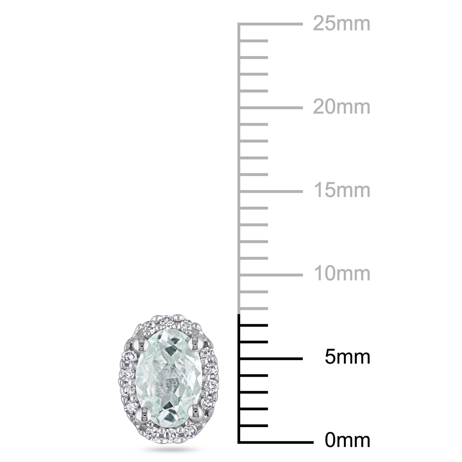 Miabella 4/5 Carat T.G.W. Aquamarine and Diamond-Accent 10K White Gold Halo Earrings