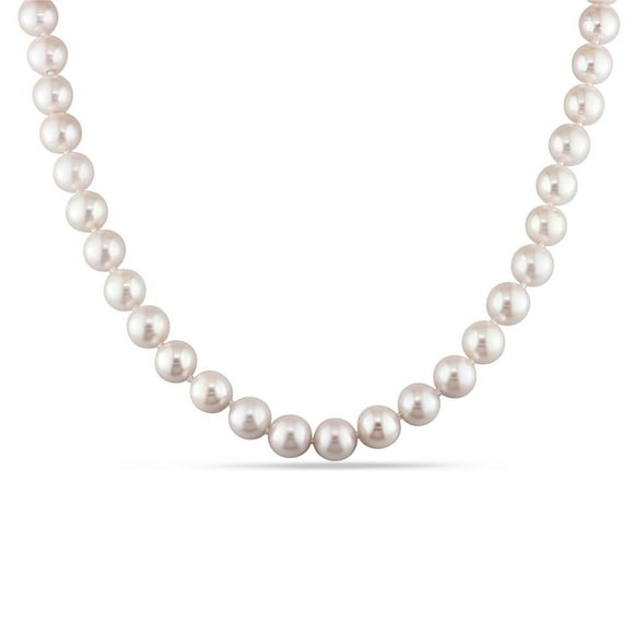 Miabella 7-7.5mm Freshwater Cultured Pearl 14K Yellow Gold Strand Necklace