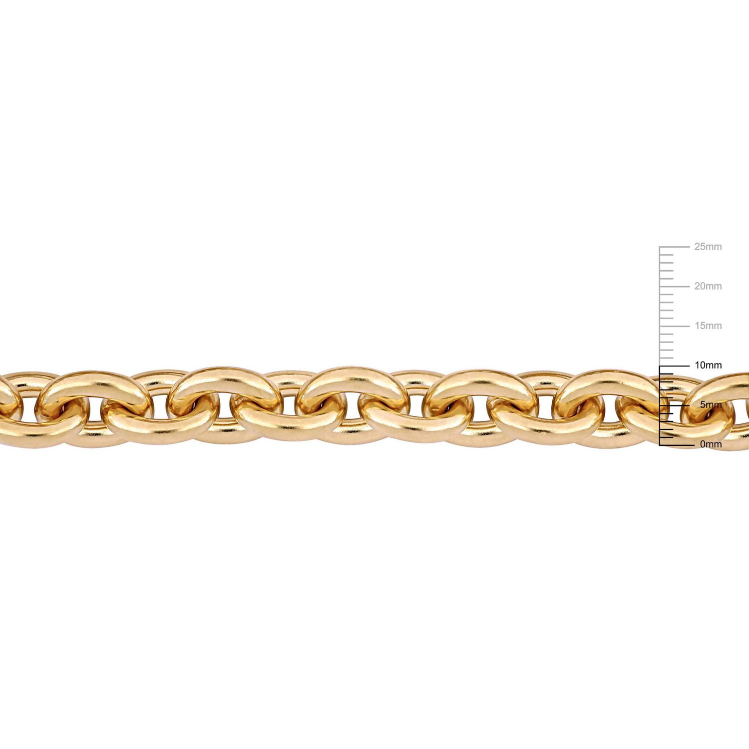 Miabella Yellow-Plated Sterling Silver Oval Link Necklace