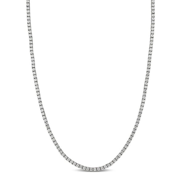 Miabella 32-1/3 Carat T.G.W. Cubic Zirconia Sterling Silver Tennis Necklace, 34"
