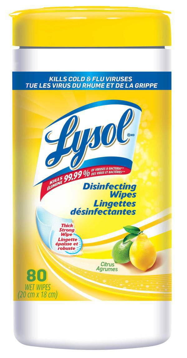 Lysol Disinfecting Surface Wipes, Citrus, 80 Wipes, Disinfectant