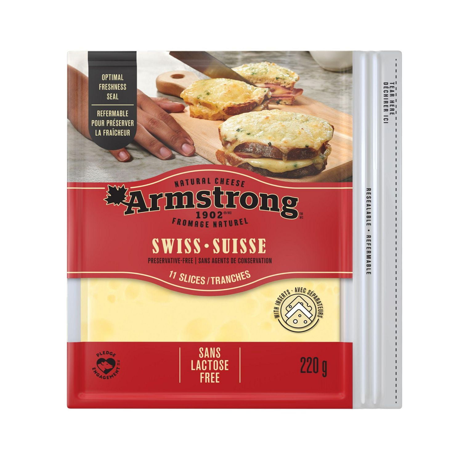 Armstrong Fromage Suisse en tranches 220 g