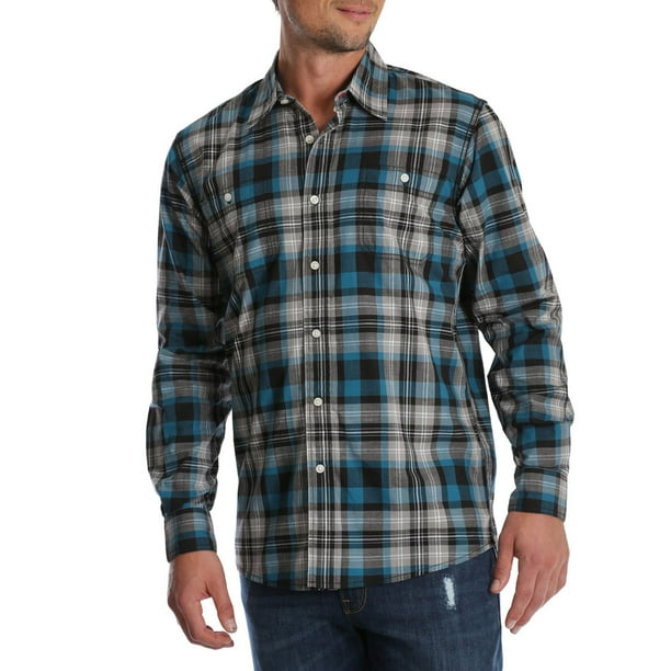 Chemise à carreaux à manches longues de première qualité Wrangler pour hommes