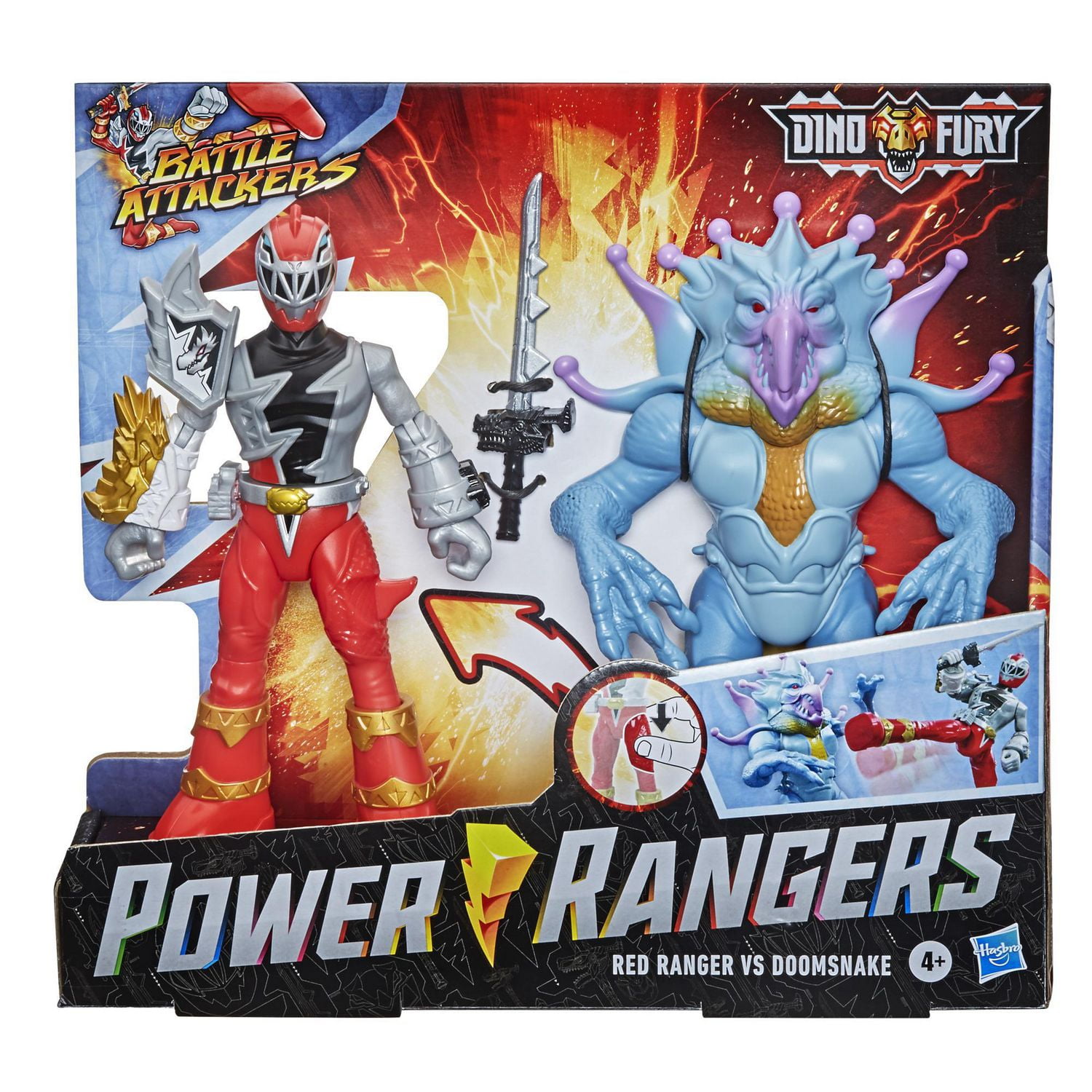 Dessin De Power Rangers Dino Fury Power Rangers Dino Fury Battle Attackers, Red Ranger et Doomsnake, 2 figurines avec de coup de pied inspiré de la série, dès 4 ans | Walmart Canada
