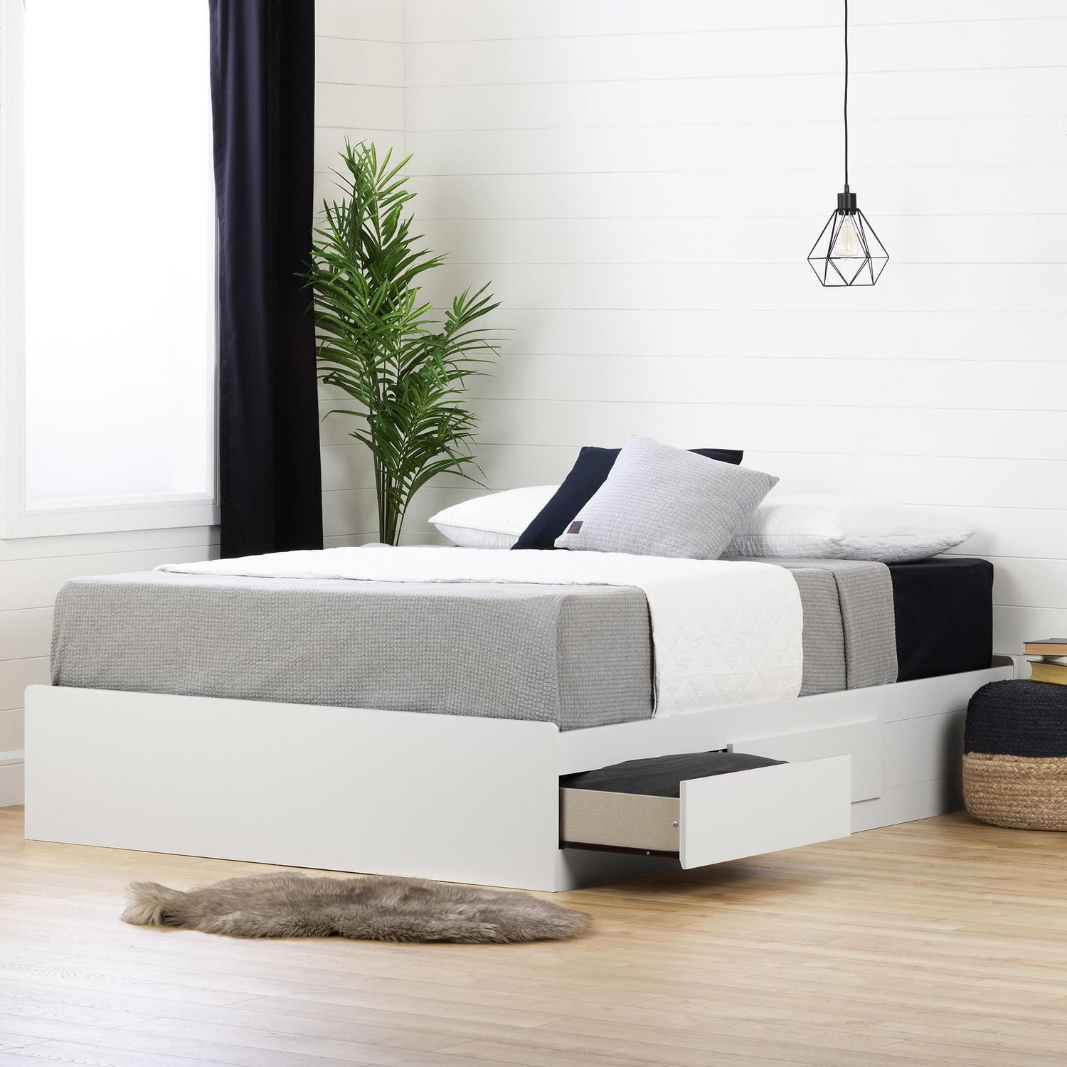 Walmart storage on sale bed queen