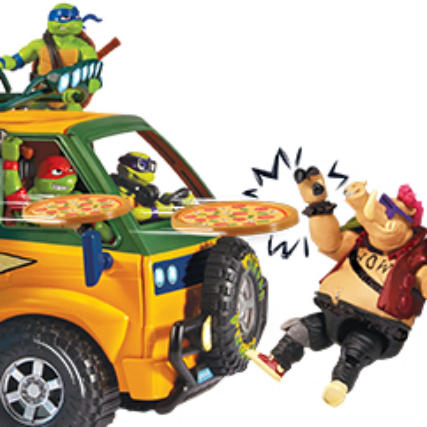 Ninja turtle pizza thrower hot sale van