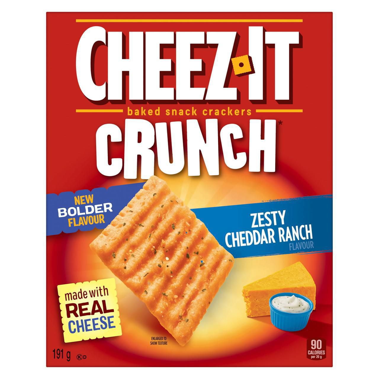 CheezIt® Crunch, Zesty Cheddar Ranch Flavour, Baked Snack Crackers