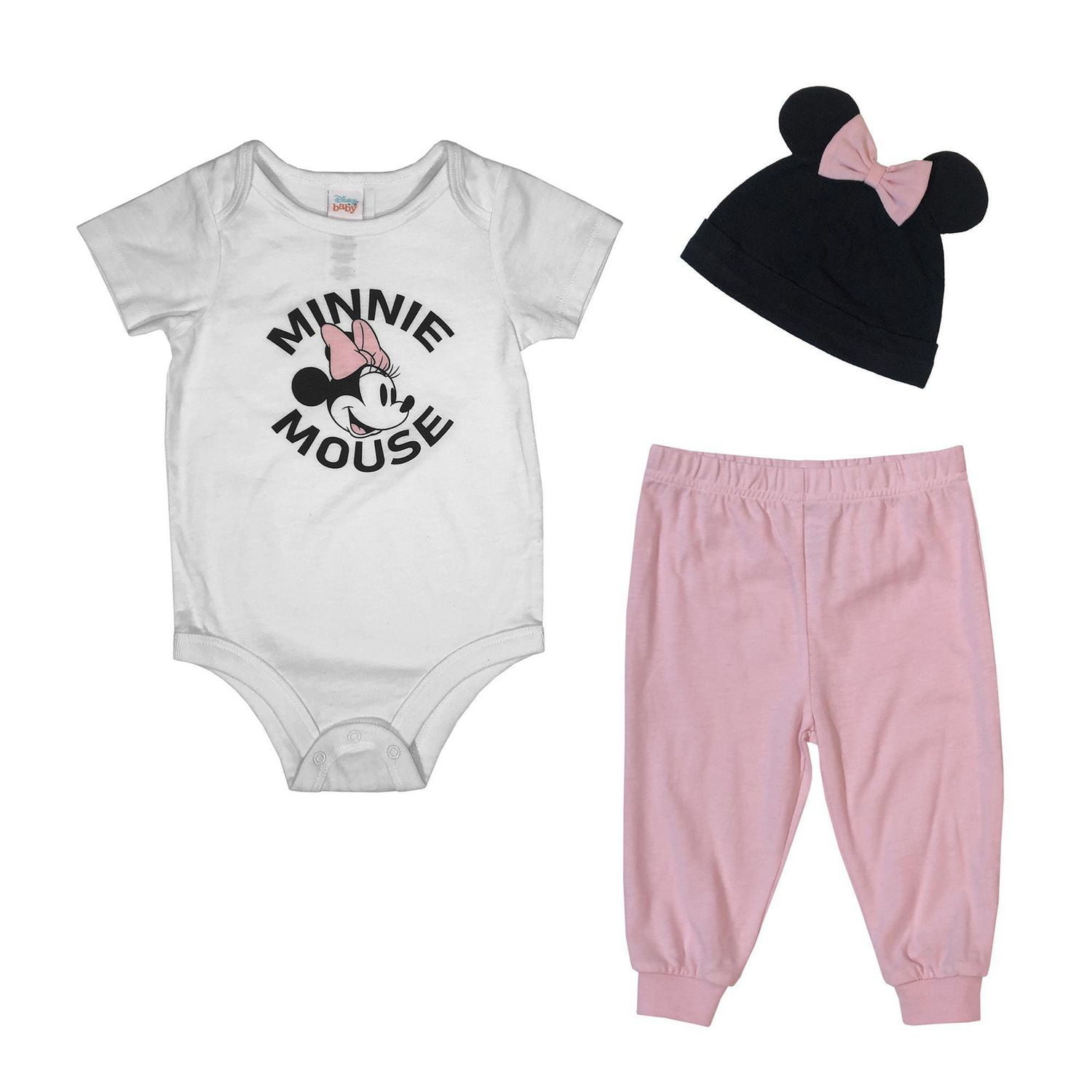 Disney Filles Minnie Mouse Ensemble pantalon 3 pièces en interlock