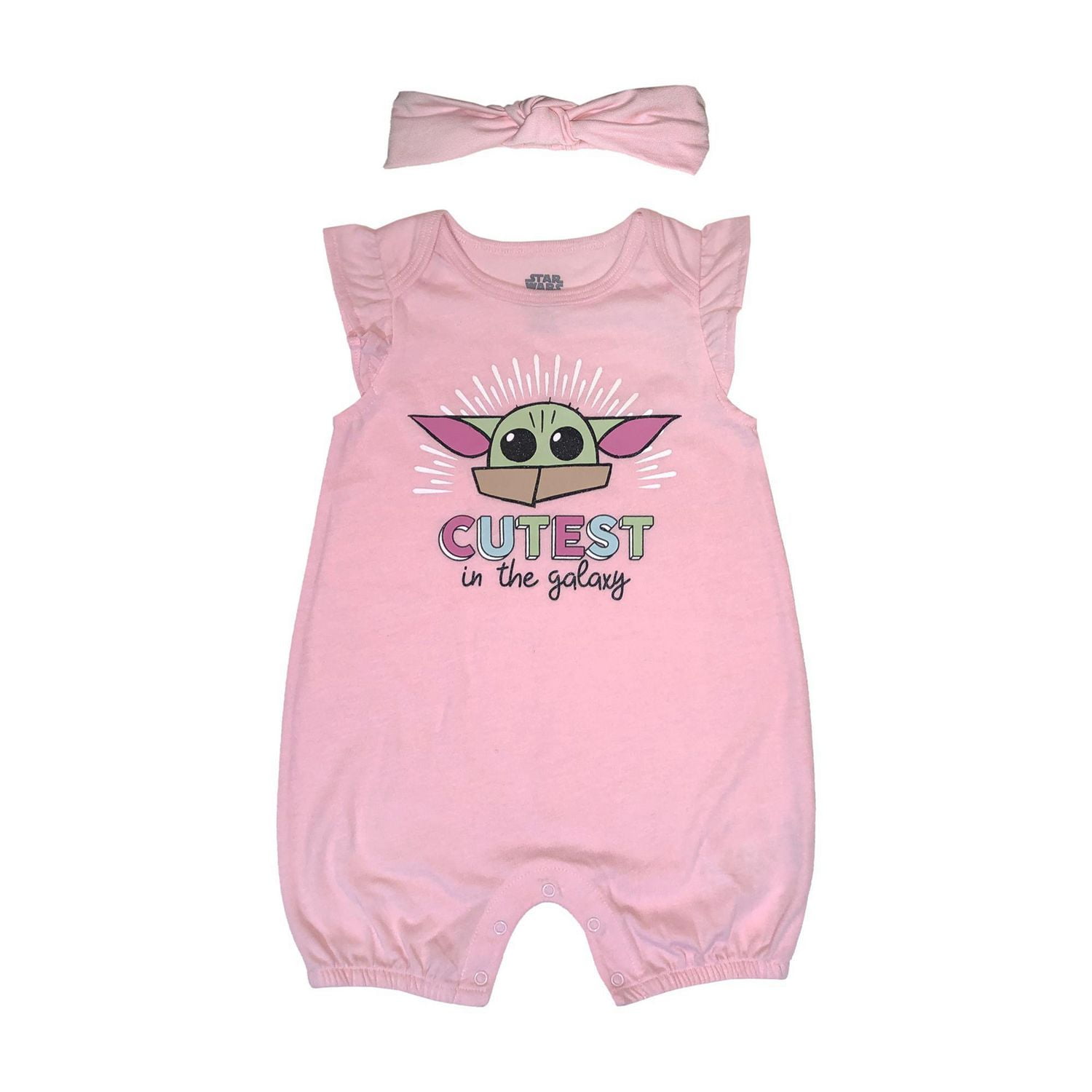Mandalorian's The Child, Girls  jersey 2pcs  romper with headband