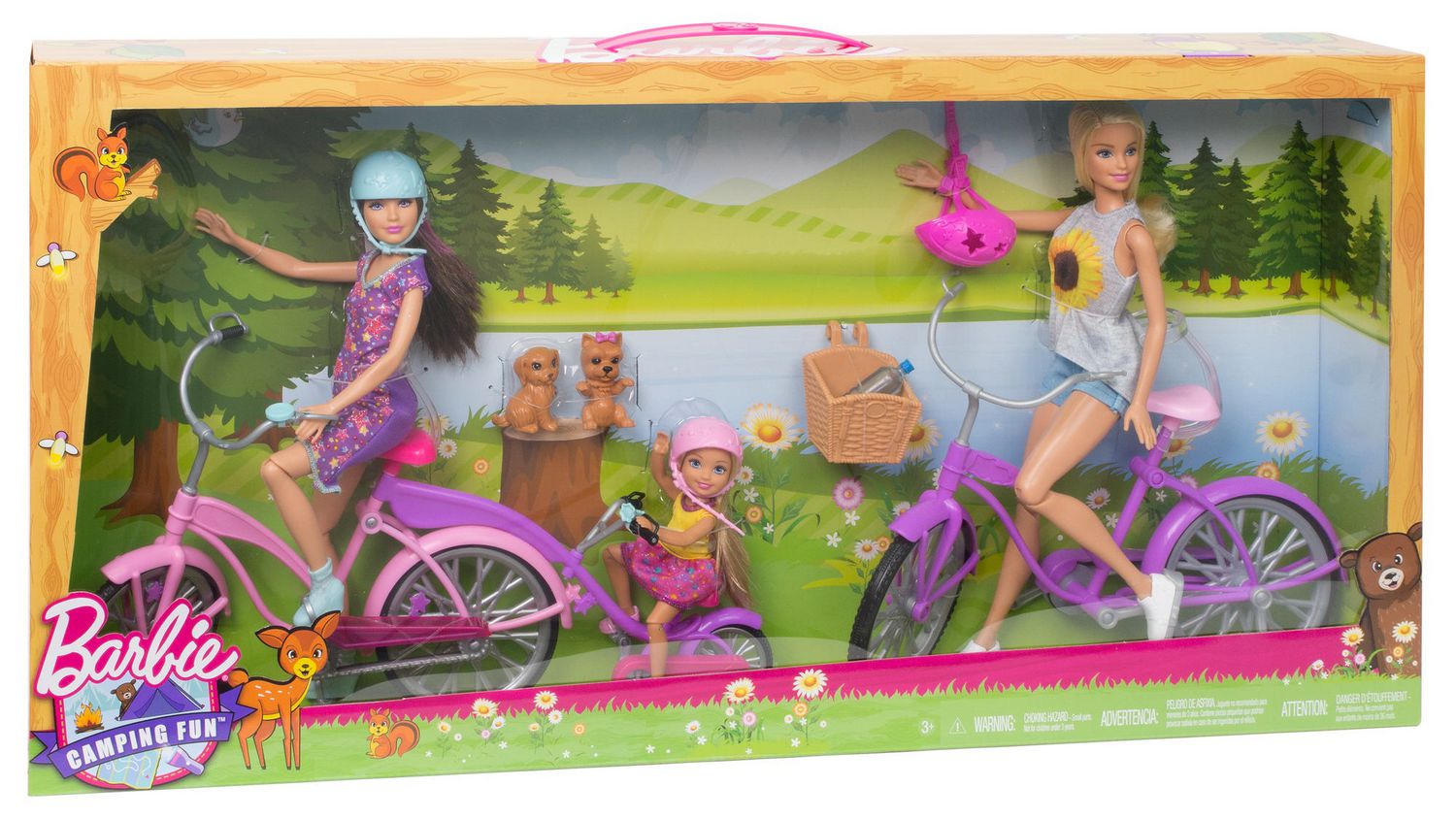 Barbie et ses soeurs Camping amusant Coffret de jeu Velos Walmart