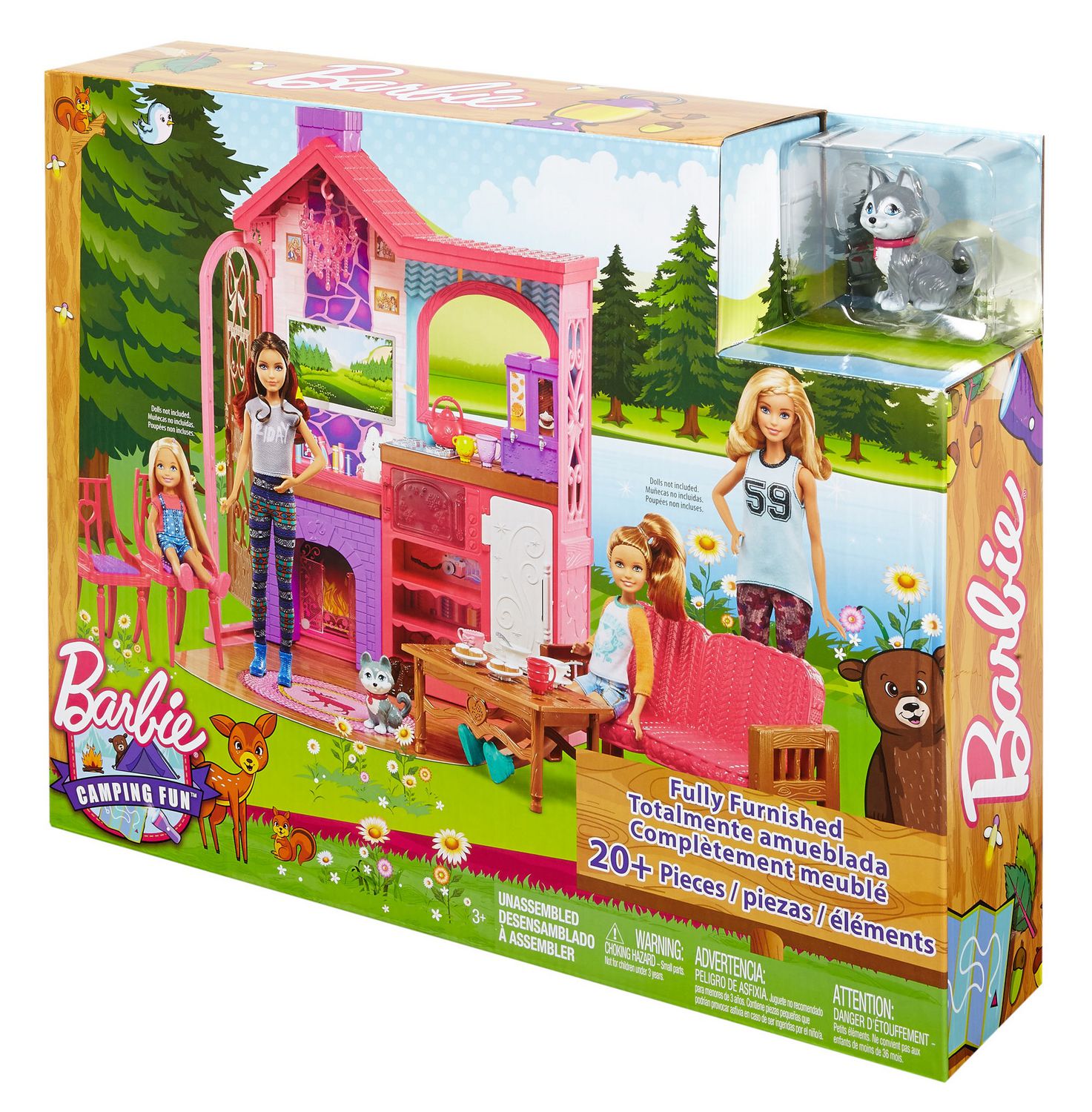 barbie camping fun playset